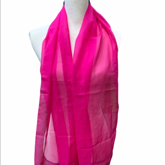 Long Bright Pink Scarf - Picture 2 of 8